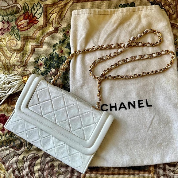 CHANEL Handbags - authentic Chanel white purse
